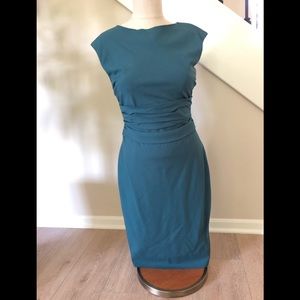 Rachel Roy Sleeveless Ruched Dress size2 teal blue